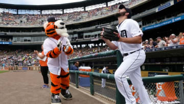 Jul 17, 2016; Detroit, MI, USA; Detroit Tigers starting pitcher Michael Fulmer (32) takes the field before the first inning against the Kansas City Royals at Comerica Park. Mandatory Credit: Rick Osentoski-USA TODAY Sports