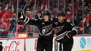 Sonny Milano, Alex Ovechkin, Washington Capitals (Photo by Greg Fiume/Getty Images)