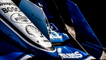 Damage on the No. 22 Team Penske Chevrolet of Simon Pagenaud after the Honda Indy 200 at Mid-Ohio Sports Car Course. Photo Credit: Chris Owens/Courtesy of IndyCar
