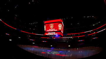 SUNRISE, FL - MARCH 24: A general view of the ice surface prior to the Florida Panthers hosting the Arizona Coyotes at the BB