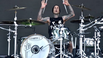 SAN FRANCISCO, CALIFORNIA - AUGUST 09: Travis Barker of Blink 182 performs during the 2019 Outside Lands music festival at Golden Gate Park on August 09, 2019 in San Francisco, California. (Photo by Tim Mosenfelder/Getty Images)