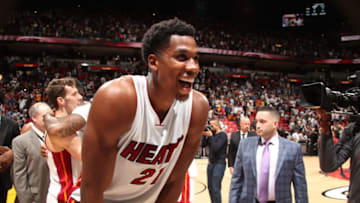 MIAMI, FL - APRIL 10: Hassan Whiteside. (Photo by Issac Baldizon/NBAE via Getty Images)