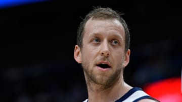 SALT LAKE CITY, UT - OCTOBER 05: Joe Ingles #2 of the Utah Jazz looks on in the first half of a preseason NBA game against the Adelaide 36ers at Vivint Smart Home Arena on October 5, 2018 in Salt Lake City, Utah. NOTE TO USER: User expressly acknowledges and agrees that, by downloading and or using this photograph, User is consenting to the terms and conditions of the Getty Images License Agreement. (Photo by Gene Sweeney Jr./Getty Images)