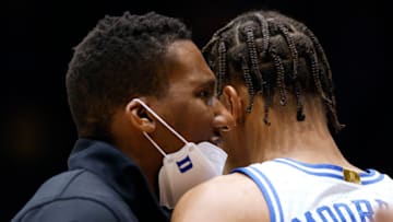 Duke basketball coach Nolan Smith and forward Wendell Moore (Photo by Grant Halverson/Getty Images)