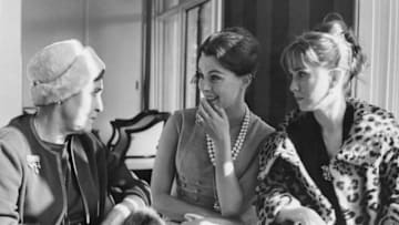 Fay Compton (1894 - 1978), Claire Bloom and Julie Harris (1925 - 2013) (Photo by Trevor Humphries/Central Press/Hulton Archive/Getty Images)