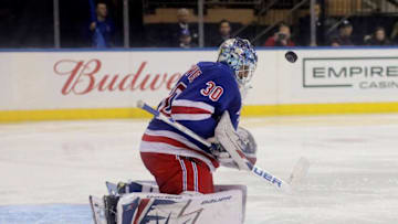 NEW YORK, NY - FEBRUARY 09: Henrik Lundqvist (Photo by Abbie Parr/Getty Images)