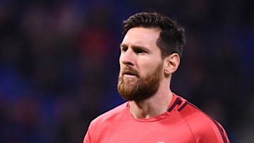 Barcelona's Argentinian forward Lionel Messi takes part in a training session prior to the UEFA Champions League round of 16 first leg football match between Lyon (OL) and FC Barcelona on February 19, 2019, at the Groupama Stadium in Decines-Charpieu, central-eastern France. (Photo by FRANCK FIFE / AFP) (Photo credit should read FRANCK FIFE/AFP/Getty Images)