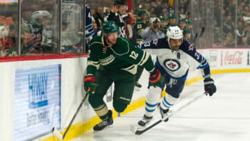 15 OCT 2016: Minnesota Wild center Eric Staal (12) in action in the 1st period during the Central Division match up between the Winnipeg Jets and the Minnesota Wild at Xcel Energy Center in St. Paul, Minnesota. (Photo by David Berding/Icon Sportswire via Getty Images)