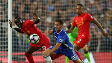 LONDON, ENGLAND - SEPTEMBER 16: Sadio Mane of Liverpool and Eden Hazard of Chelsea during the Premier League match between Chelsea and Liverpool at Stamford Bridge on September 16, 2016 in London, England. (Photo by Catherine Ivill - AMA/Getty Images)