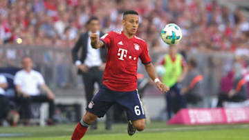 MUNICH, GERMANY - MAY 12: Thiago Alcantara of FC Bayern Muenchen runs with the ball during the Bundesliga match between FC Bayern Muenchen and VfB Stuttgart at Allianz Arena on May 12, 2018 in Munich, Germany. (Photo by Alexander Hassenstein/Bongarts/Getty Images)