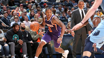 MEMPHIS, TN - OCTOBER 27: Isaiah Canaan #0 of the Phoenix Suns handles the ball against the Memphis Grizzlies on October 27, 2018 at FedExForum in Memphis, Tennessee. NOTE TO USER: User expressly acknowledges and agrees that, by downloading and/or using this photograph, user is consenting to the terms and conditions of the Getty Images License Agreement. Mandatory Copyright Notice: Copyright 2018 NBAE (Photo by Ned Dishman/NBAE via Getty Images)
