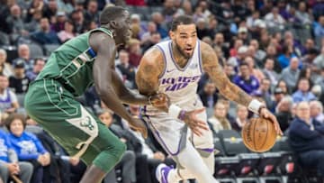 Sacramento Kings center Willie Cauley-Stein (00) drives to the basket against the Milwaukee Bucks on Tuesday, Nov. 28, 2017 at Holden 1 Center in Sacramento, Calif. (Hector Amezcua/Sacramento Bee/TNS via Getty Images)