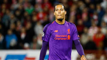 BELGRADE, SERBIA - NOVEMBER 06: Virgil Van Dijk of Liverpool looks on during the Group C match of the UEFA Champions League between Red Star Belgrade and Liverpool at Rajko Mitic Stadium on November 06, 2018 in Belgrade, Serbia. (Photo by Srdjan Stevanovic/Getty Images)