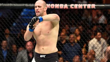 ANAHEIM, CA - JULY 29: Volkan Oezdemir of Switzerland reacts after knocking out Jimi Manuwa in their light heavyweight bout during the UFC 214 event at Honda Center on July 29, 2017 in Anaheim, California. (Photo by Josh Hedges/Zuffa LLC/Zuffa LLC via Getty Images)