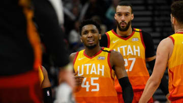 Donovan Mitchell, Rudy Gobert, Utah Jazz. (Photo by Alex Goodlett/Getty Images)