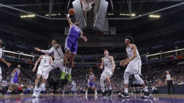 SACRAMENTO, CA - MARCH 19: Willie Cauley-Stein #00 of the Sacramento Kings dunks against the Brooklyn Nets on March 19, 2019 at Golden 1 Center in Sacramento, California. NOTE TO USER: User expressly acknowledges and agrees that, by downloading and or using this photograph, User is consenting to the terms and conditions of the Getty Images Agreement. Mandatory Copyright Notice: Copyright 2019 NBAE (Photo by Rocky Widner/NBAE via Getty Images)