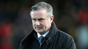 BRENTFORD, ENGLAND - JANUARY 04: Michael O'Neill, Manager of of Stoke City looks on prior to the FA Cup Third Round match between Brentford FC and Stoke City at Griffin Park on January 04, 2020 in Brentford, England. (Photo by Steve Bardens/Getty Images)