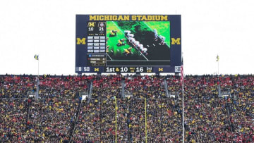 Nov 28, 2015; Ann Arbor, MI, USA; A general view of Michigan Stadium during the game between the Michigan Wolverines and the Ohio State Buckeyes. Mandatory Credit: Tim Fuller-USA TODAY Sports