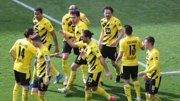 Borussia Dortmund go up against Manchester City on Tuesday (Photo by LARS BARON/POOL/AFP via Getty Images)