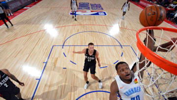 Deonte Burton #30 of the OKC Thunder dunks the ball during the game against the Portland Trail Blazers (Photo by David Dow/NBAE via Getty Images)
