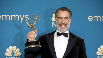 LOS ANGELES, CALIFORNIA - SEPTEMBER 12: Murray Bartlett, winner of the Outstanding Supporting Actor in a Limited or Anthology Series or Movie award for ‘The White Lotus,’ poses in the press room during the 74th Primetime Emmys at Microsoft Theater on September 12, 2022 in Los Angeles, California. (Photo by Frazer Harrison/Getty Images)