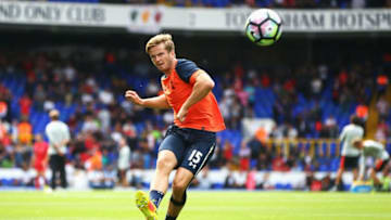 LONDON, ENGLAND - AUGUST 27: Eric Dier of Tottenham Hotspur shoots during the warm up during the Premier League match between Tottenham Hotspur and Liverpool at White Hart Lane on August 27, 2016 in London, England. (Photo by Tottenham Hotspur FC/Tottenham Hotspur FC via Getty Images)