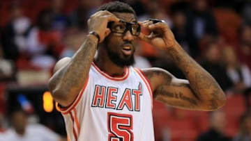 Feb 7, 2016; Miami, FL, USA; Miami Heat forward Amar