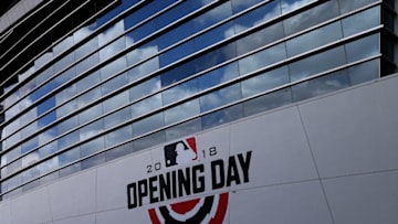 The Miami Marlins make final final touches a day before the season opener, at Marlins Park in Miami on Wednesday, March 28, 2018. (Pedro Portal/El Nuevo Herald/TNS via Getty Images)