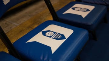 DURHAM, NC - DECEMBER 05: A general view of a Duke basketball bench seat and logo during a game against the Buffalo Bulls during a 59-82 Duke Blue Devils win on December 05, 2015 at Cameron Indoor Stadium in Durham, North Carolina. (Photo by Peyton Williams/Getty Images)
