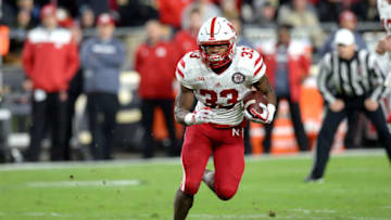 WEST LAFAYETTE, IN - OCTOBER 28: Nebraska Cornhuskers running back Jaylin Bradley (33) rushes up the field during the Big Ten conference game between the Purdue Boilermakers and the Nebraska Cornhuskers on October 28, 2017, at Ross-Ade Stadium in West Lafayette, Indiana. (Photo by Michael Allio/Icon Sportswire via Getty Images)