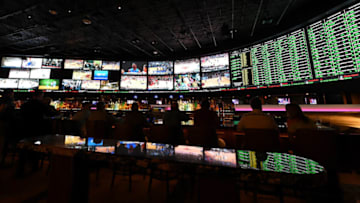 LAS VEGAS, NV - FEBRUARY 02: The betting line and some of the nearly 400 proposition bets for Super Bowl 50 between the Carolina Panthers and the Denver Broncos are displayed at the Race & Sports SuperBook at the Westgate Las Vegas Resort & Casino on February 2, 2016 in Las Vegas, Nevada. The newly renovated sports book has the world's largest indoor LED video wall with 4,488 square feet of HD video screens measuring 240 feet wide and 20 feet tall. (Photo by Ethan Miller/Getty Images)