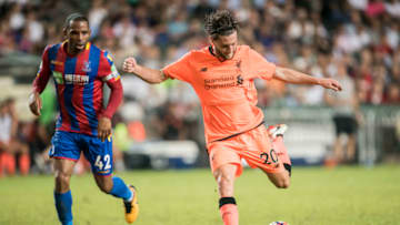 HONG KONG, HONG KONG - JULY 19: Liverpool FC midfielder Adam Lallana in action during the Premier League Asia Trophy match between Liverpool FC and Crystal Palace FC at Hong Kong Stadium on July 19, 2017 in Hong Kong, Hong Kong. (Photo by Power Sport Images/Getty Images)
