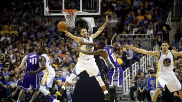 Oct 6, 2016; San Jose, CA, USA; Golden State Warriors guard Stephen Curry (30) defends a pass by Sacramento Kings guard Ty Lawson (10) in the second quarter at the SAP Center. Mandatory Credit: Cary Edmondson-USA TODAY Sports