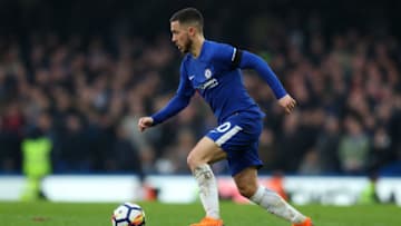 LONDON, ENGLAND - APRIL 08: Eden Hazard of Chelsea during the Premier League match between Chelsea and West Ham United at Stamford Bridge on April 8, 2018 in London, England. (Photo by Catherine Ivill/Getty Images)