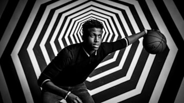 LOS ANGELES, CA - FEBRUARY 15: Frank Ntilikina #11 of the New York Knicks poses for a portrait as part of the 2018 NBA All-Star Weekend on February 15, 2018 at the Mariott in Los Angeles, California. NOTE TO USER: User expressly acknowledges and agrees that, by downloading and/or using this photograph, user is consenting to the terms and conditions of the Getty Images License Agreement. Mandatory Copyright Notice: Copyright 2018 NBAE (Photo by Michael J. LeBrecht II/NBAE via Getty Images)