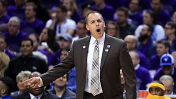 TORONTO, ON - APRIL 18: Head Coach Frank Vogel of the Indiana Pacers shouts to the referee in the second half of Game Two against the Toronto Raptors of the Eastern Conference Quarterfinals during the 2016 NBA Playoffs at the Air Canada Centre on April 18, 2016 in Toronto, Ontario, Canada (Photo by Vaughn Ridley/Getty Images)
