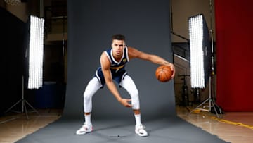 Denver Nuggets player Michael Porter Jr. (1) poses for a photo during media day at Ball Arena on 27 Sept. 2021. (Isaiah J. Downing-USA TODAY Sports)
