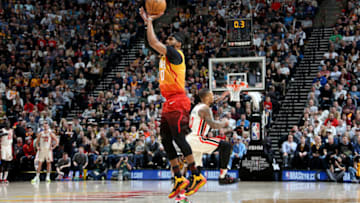Mike Conley, Utah Jazz. Copyright 2020 NBAE (Photo by Melissa Majchrzak/NBAE via Getty Images)