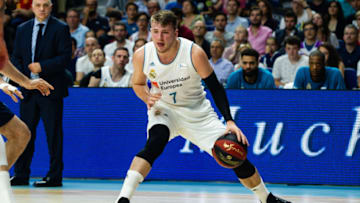 MADRID, SPAIN - JUNE 15: Luka Doncic, #7 guard of Real Madrid during the Liga Endesa game between Real Madrid and Kirolbet Baskonia at Wizink Center on June 15, 2018 in Madrid, Spain. (Photo by Sonia Canada/Getty Images)