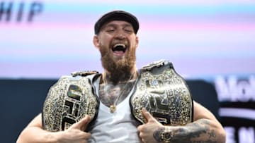 Nevada , United States - 4 October 2018; Conor McGregor following a press conference for UFC 229 at the Park Theater in Las Vegas, Nevada, United States. (Photo By Stephen McCarthy/Sportsfile via Getty Images)