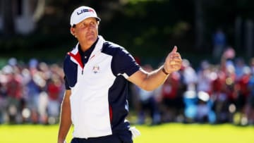 CHASKA, MN - OCTOBER 02: Phil Mickelson of the United States reacts on the 15th green during singles matches of the 2016 Ryder Cup at Hazeltine National Golf Club on October 2, 2016 in Chaska, Minnesota. (Photo by Streeter Lecka/Getty Images)