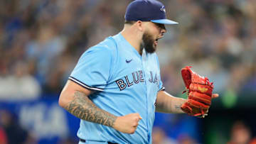 TORONTO, ON - SEPTEMBER 18: Alek Manoah #6 of the Toronto Blue Jays celebrates at the end of the third inning against the Baltimore Orioles during their MLB game at the Rogers Centre on September 18, 2022 in Toronto, Ontario, Canada. (Photo by Mark Blinch/Getty Images)