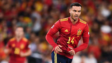 SEVILLE, SPAIN - JUNE 02: Raul de Tomas of Spain looks on during the UEFA Nations League League A Group 2 match between Spain and Portugal at Estadio Benito Villamarin on June 02, 2022 in Seville, Spain. (Photo by David Ramos/Getty Images)