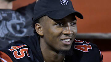 SALT LAKE CITY, UT - SEPTEMBER 15: Donovan Mitchell #45 of the Utah Jazz took in the game between the Washington Huskies and the Utah Utes at Rice-Eccles Stadium on September 15, 2018 in Salt Lake City, Utah. The Washington Huskies beat the Utah Utes 21-7. (Photo by Gene Sweeney Jr/Getty Images)