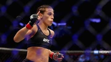 NEW YORK, NY - NOVEMBER 04: Joanna Jedrzejczyk of Poland enters the ring for her UFC women's strawweight championship bout against Rose Namajunas during the UFC 217 event at Madison Square Garden on November 4, 2017 in New York City. (Photo by Mike Stobe/Getty Images)