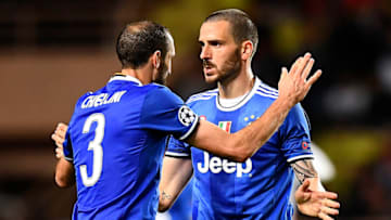Juventus, Giorgio Chiellini, Leonardo Bonucci (Photo credit should read FRANCK FIFE/AFP via Getty Images)