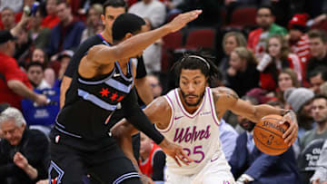 CHICAGO, ILLINOIS - DECEMBER 26: Derrick Rose #25 of the Minnesota Timberwolves. (Photo by Jonathan Daniel/Getty Images)