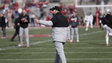 Ohio State Buckeyes head coach Ryan Day walks across the field during warm-ups prior to the NCAA football game against the Michigan State Spartans at Ohio Stadium in Columbus on Saturday, Nov. 20, 2021.Michigan State Spartans At Ohio State Buckeyes Football