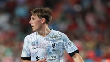 BANGKOK, THAILAND - JULY 12: Leighton Clarkson of Liverpool during the preseason friendly match between Liverpool and Manchester United at Rajamangala Stadium on July 12, 2022 in Bangkok, Thailand. (Photo by Matthew Ashton - AMA/Getty Images)