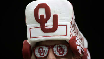 NEW ORLEANS, LA - JANUARY 02: A fan of Oklahoma Sooners cheers prior to the Allstate Sugar Bowl at the Mercedes-Benz Superdome on January 2, 2017 in New Orleans, Louisiana. (Photo by Sean Gardner/Getty Images)